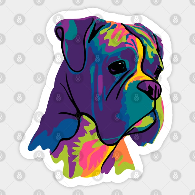 The Boxer Sticker by Slightly Unhinged